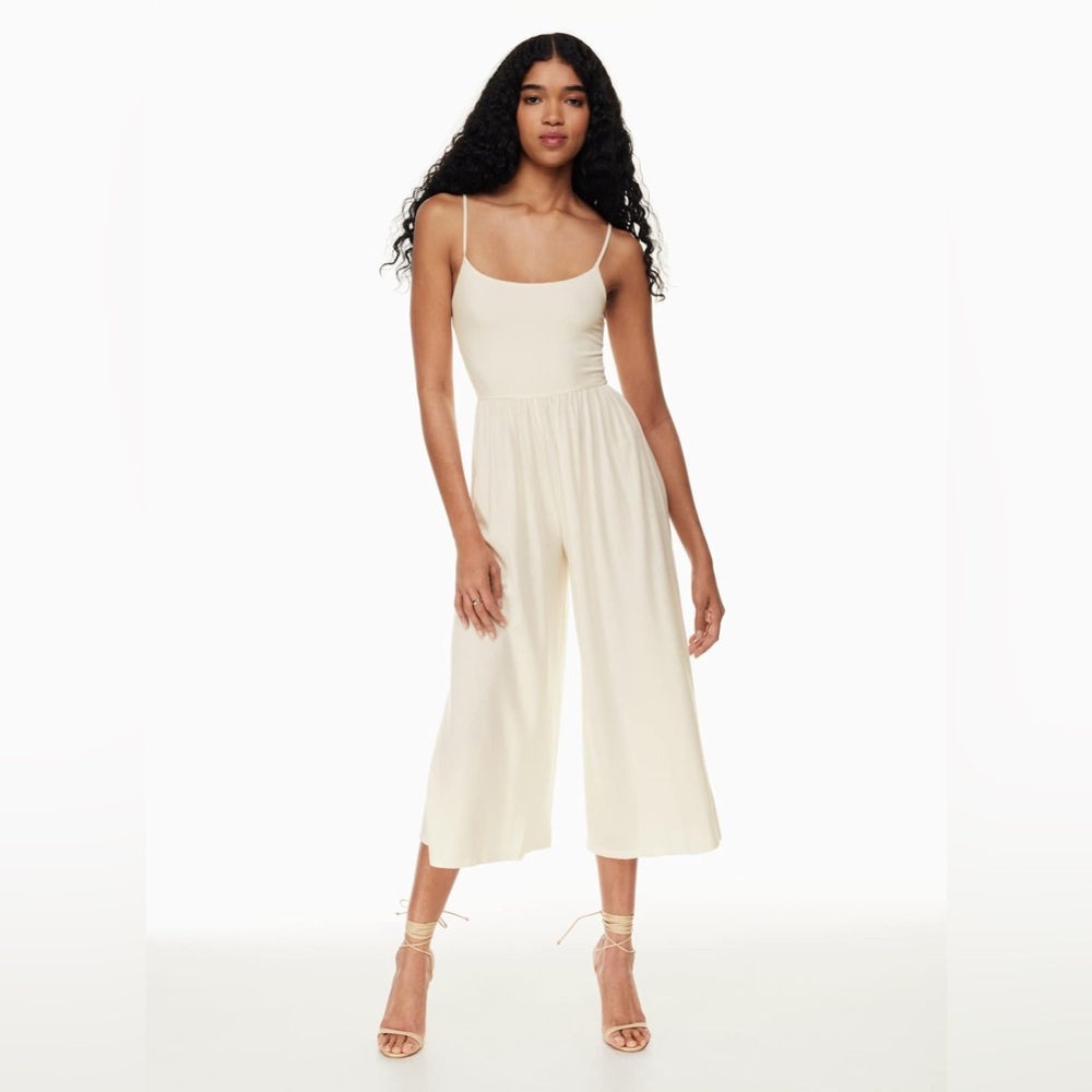 Wilfred Cream Culotte Jumpsuit with Spaghetti Straps